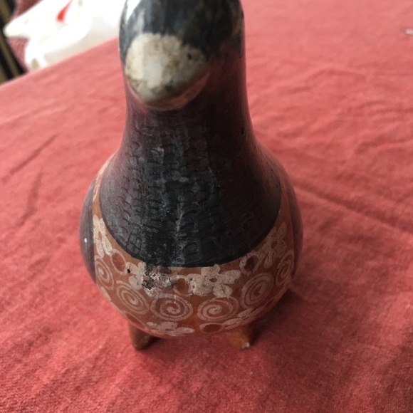 Mexican folk art pottery bird signed - Picture 3 of 9